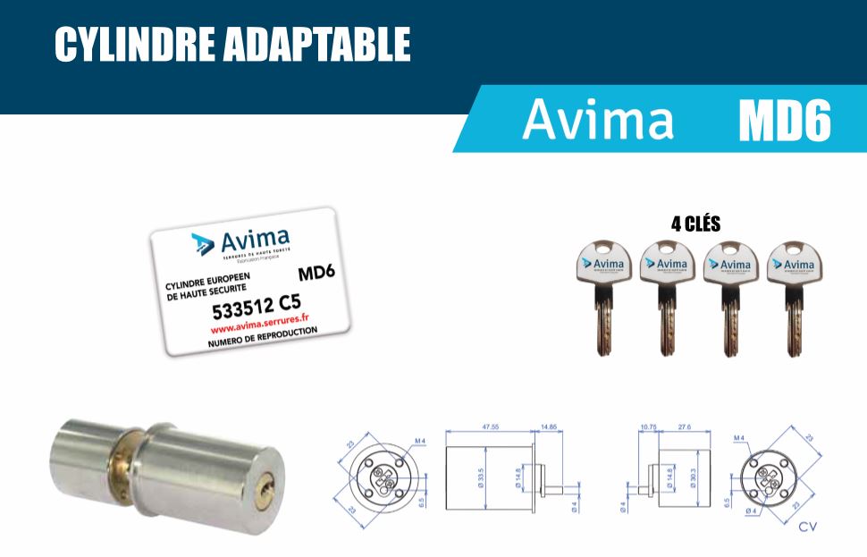 Cylindre AVIMA adaptable Cavers 2D