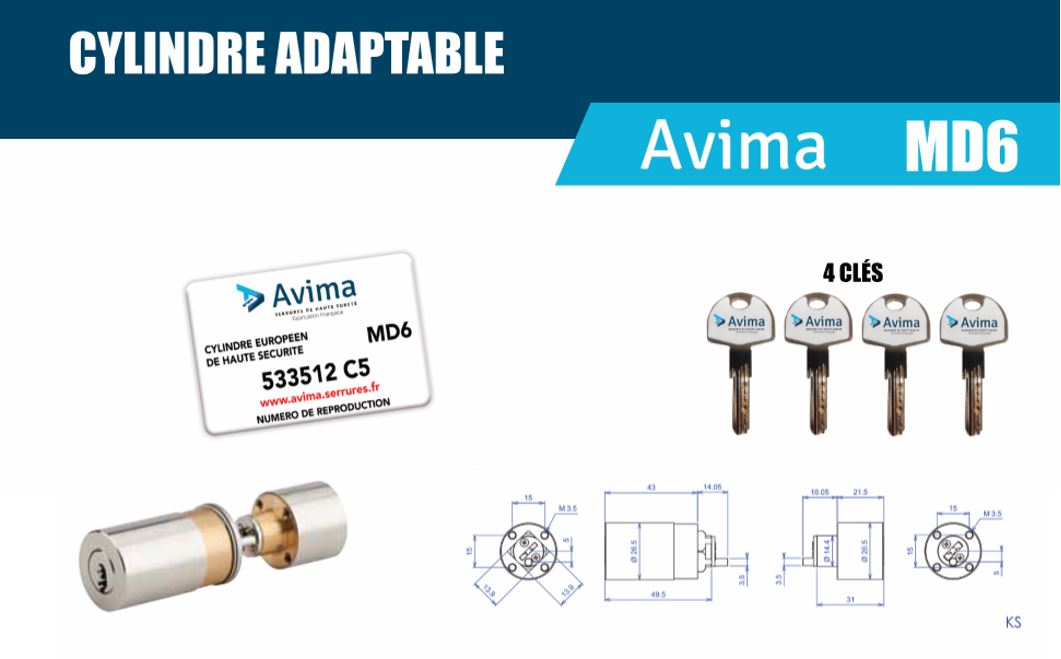 Cylindre AVIMA adaptable KESO 2D
